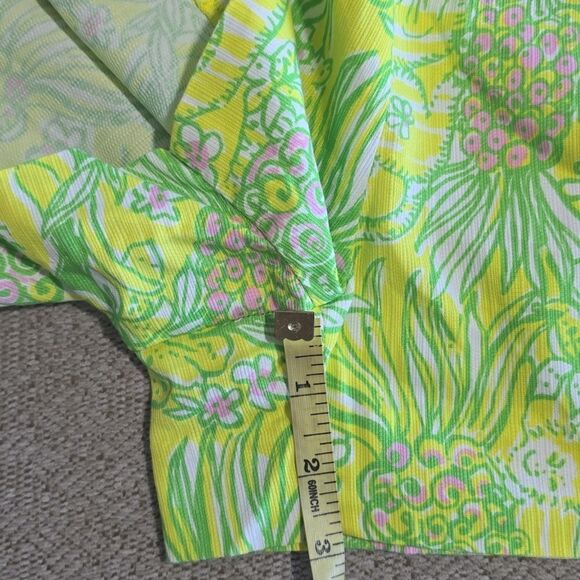 Lilly Pulitzer Liza Crazy Cat Yellow Green Shorts - Size 00 - Picture 10 of 12